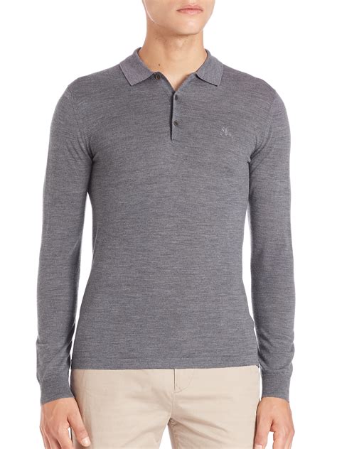 polo donna in saldo burberry|Wool Polo Shirt in Mid grey .